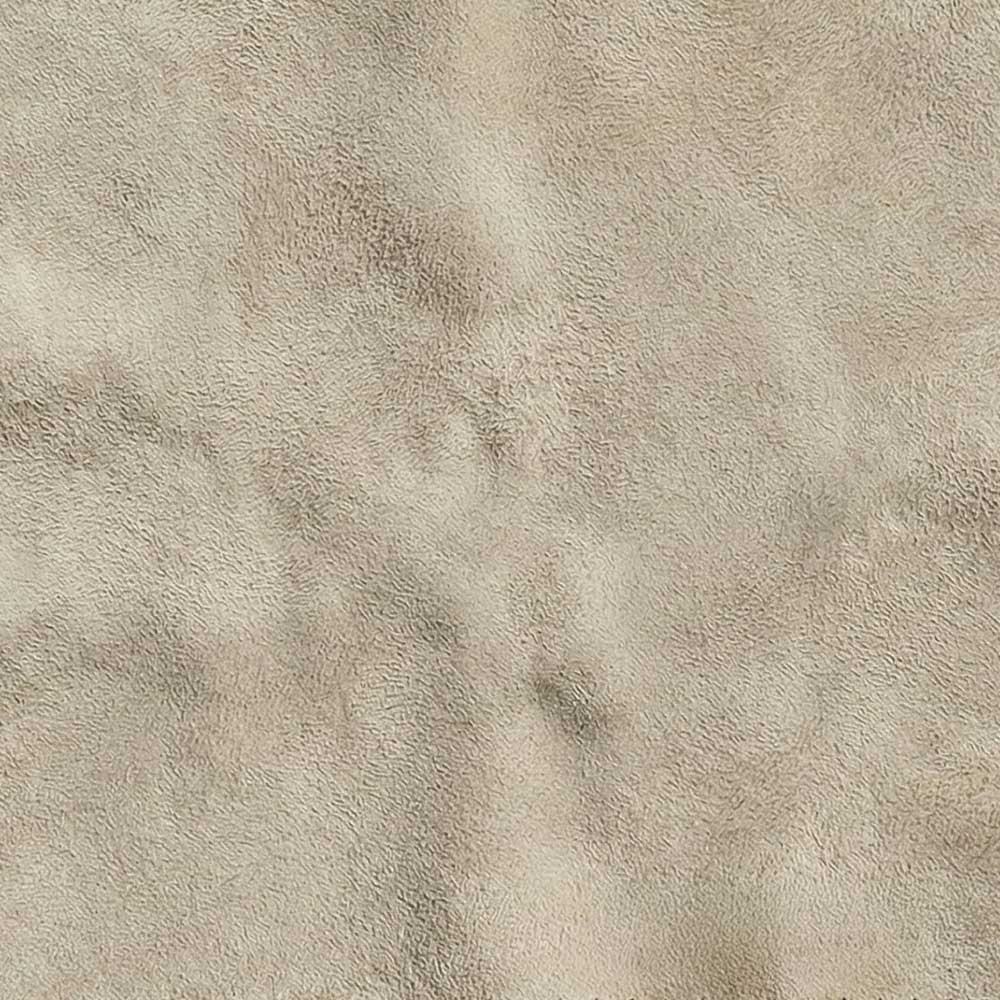High-resolution swatch of Genuine Suede in Desert Sand, showing the fine, velvety nap of authentic leather in a pale, creamy greige hue with a smooth, light-absorbing surface.