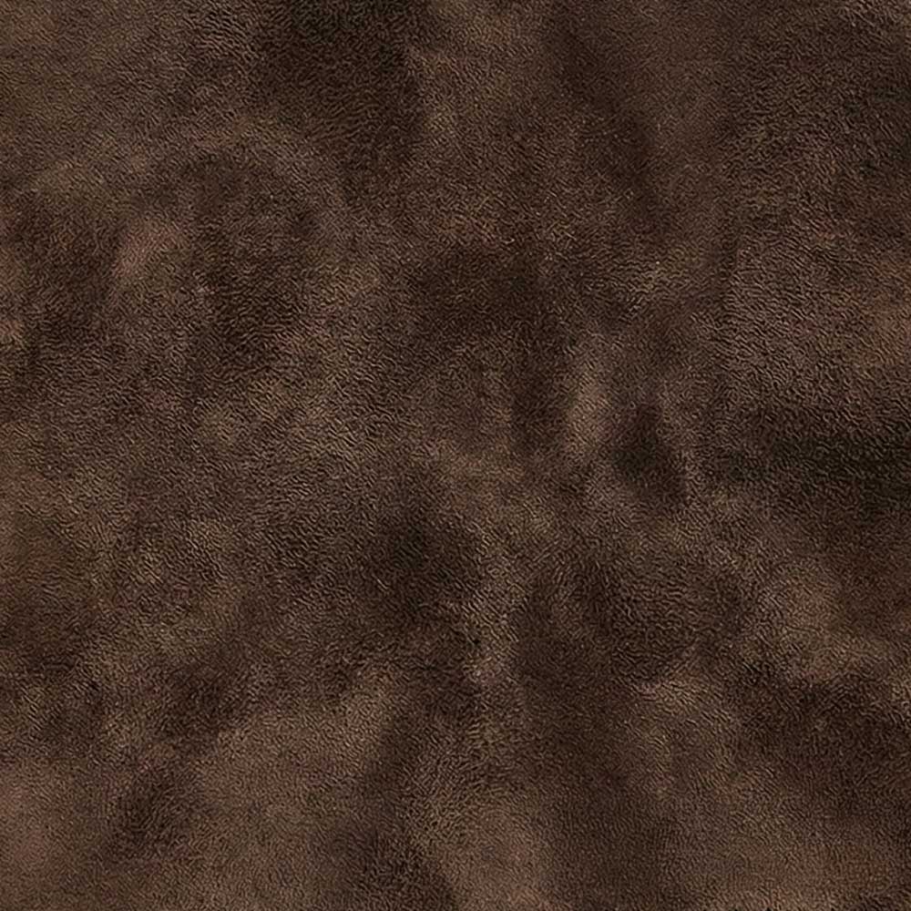 Close-up swatch of Genuine Suede in Smoked Oak, showing the delicate, fuzzy texture of authentic leather in a rich, dark umber brown with a smooth, matte surface.