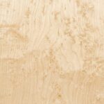 A detailed close-up of a Birdseye Maple veneer, featuring a creamy blonde background speckled with tiny, swirling "eyes" or knots throughout the grain.